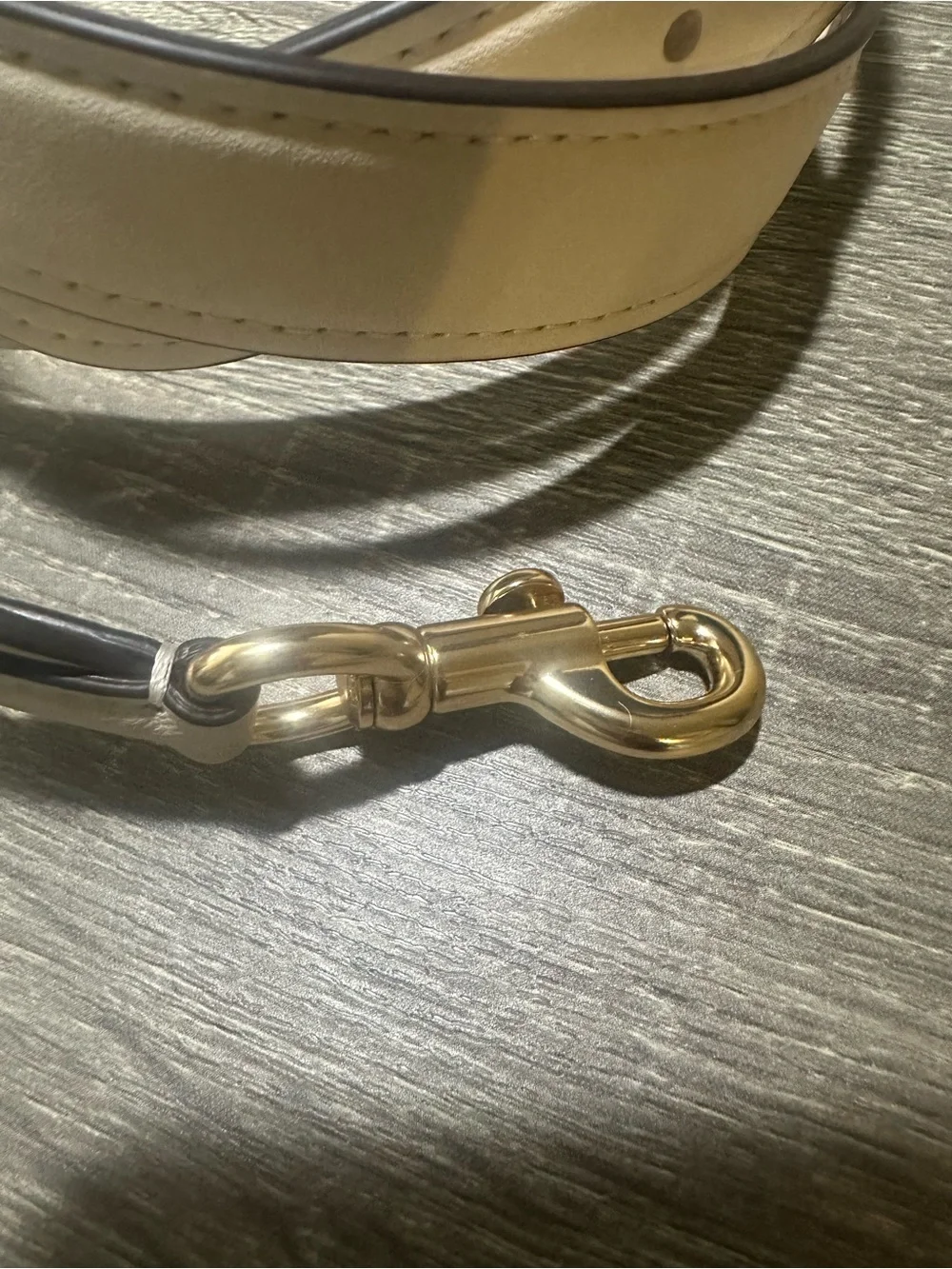 Coach Leather Shoulder Strap in Cream with Gold Hardware 40-46 inches